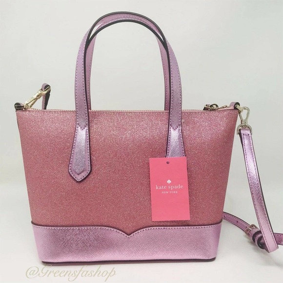 NEW KATE SPADE LOLA GLITTER SATCHEL & CARD HOLDER - Picture 3 of 12
